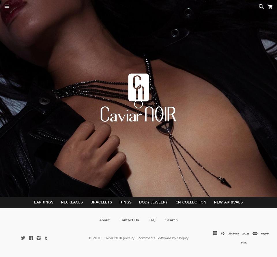 caviarnoirjewelry.com shopify website screenshot
