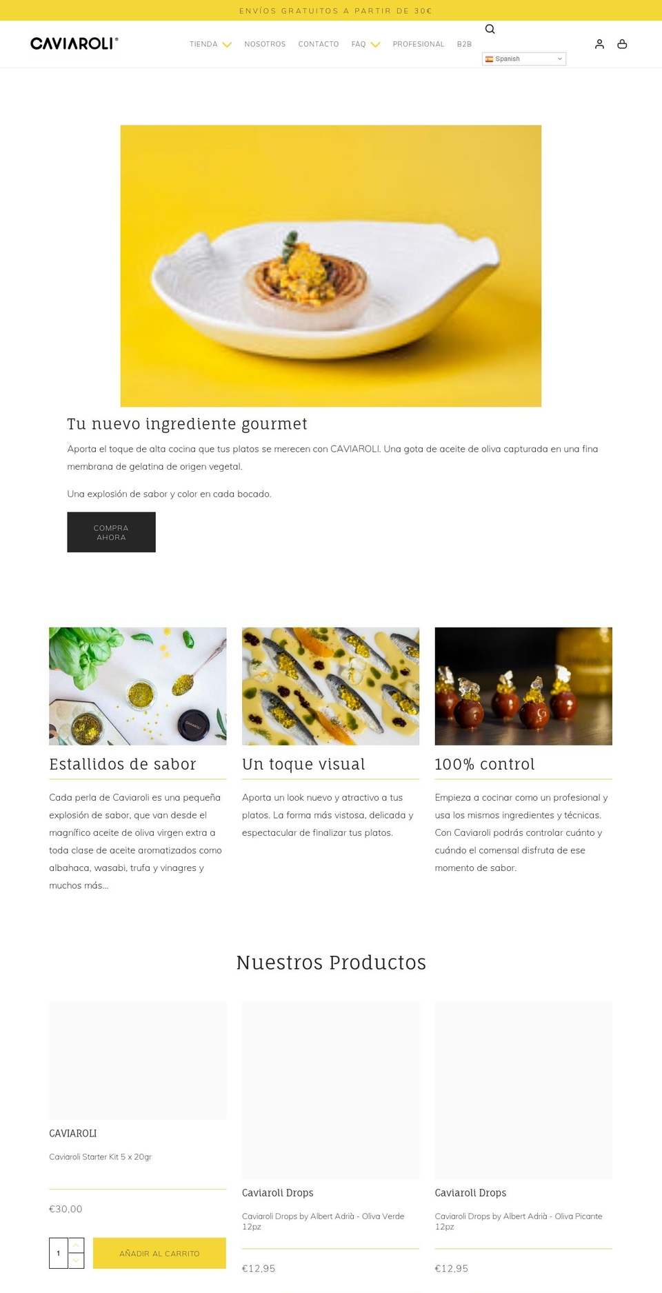 caviaroli.com shopify website screenshot