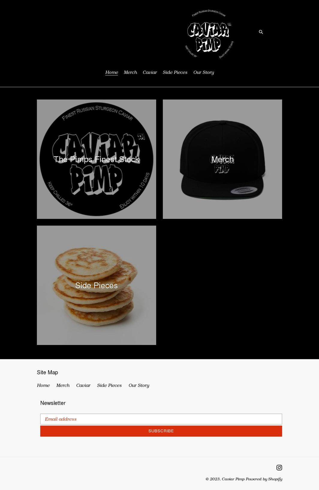 caviarpimp.com shopify website screenshot