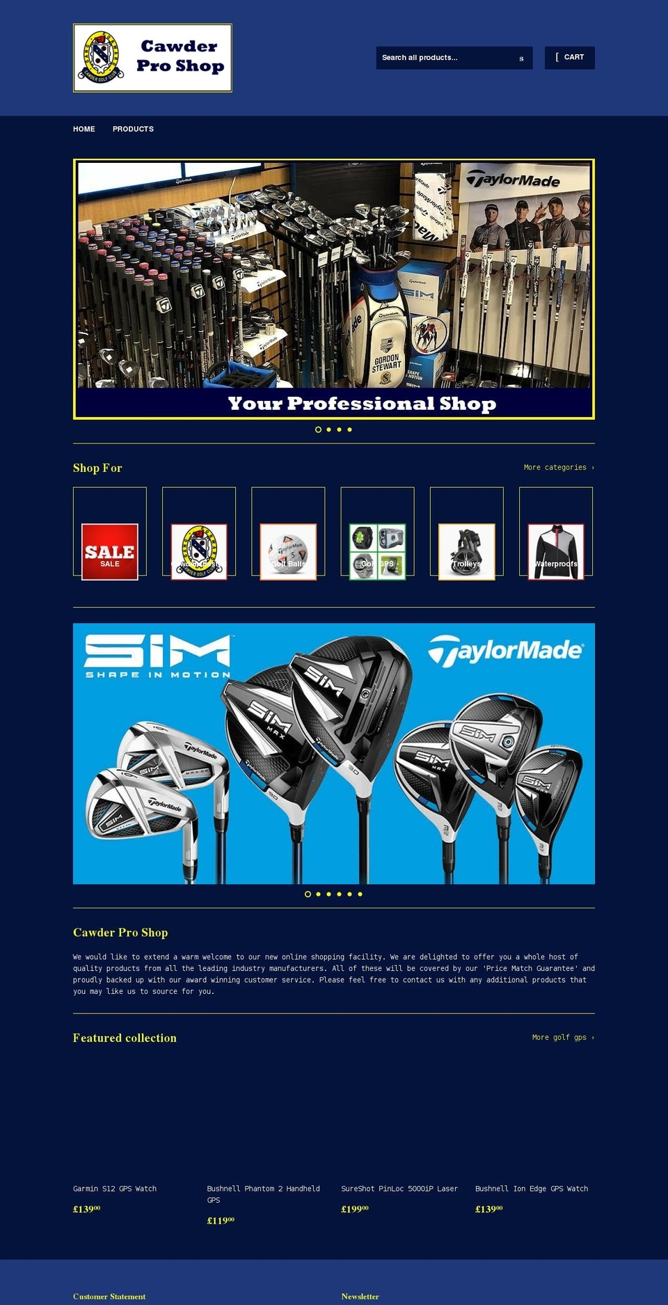 cawderproshop.com shopify website screenshot