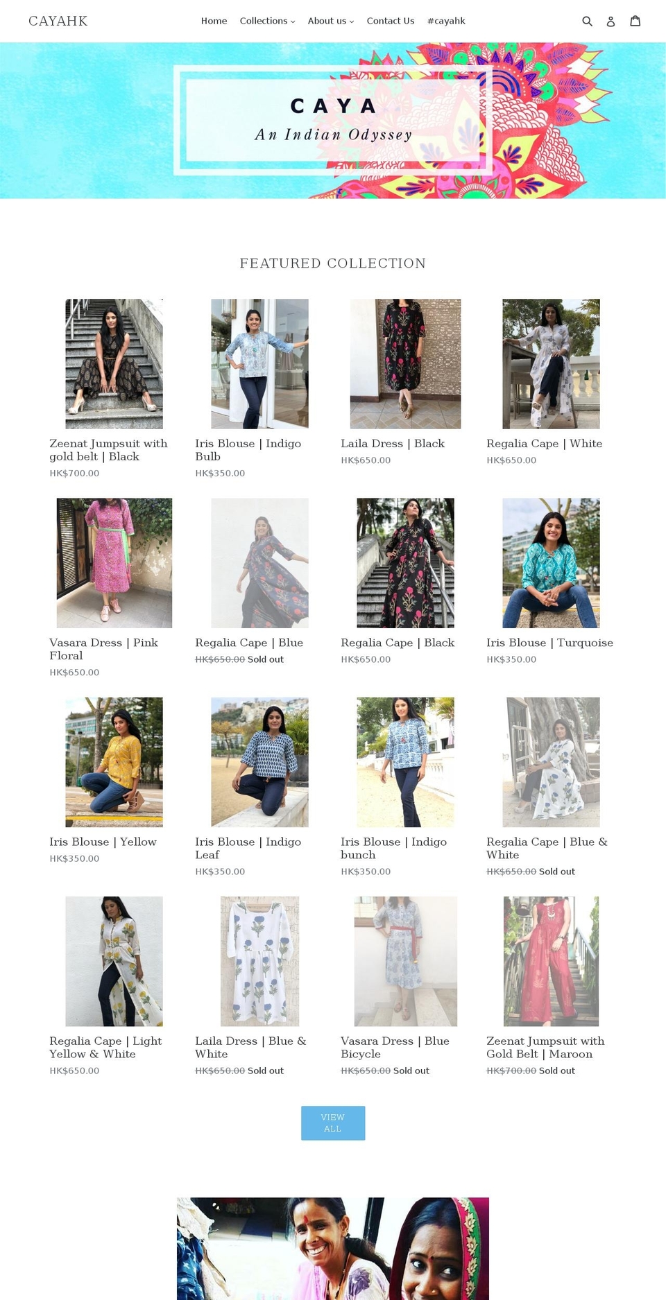 cayahk.com — Shopify storefront screenshot