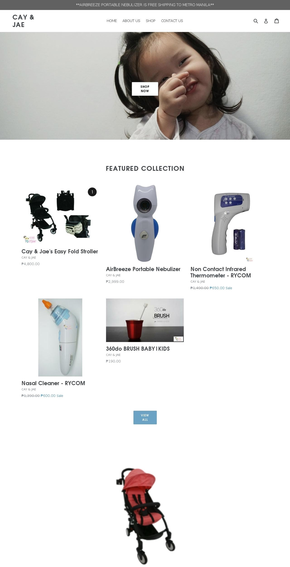 cayandjae.com — Shopify storefront screenshot