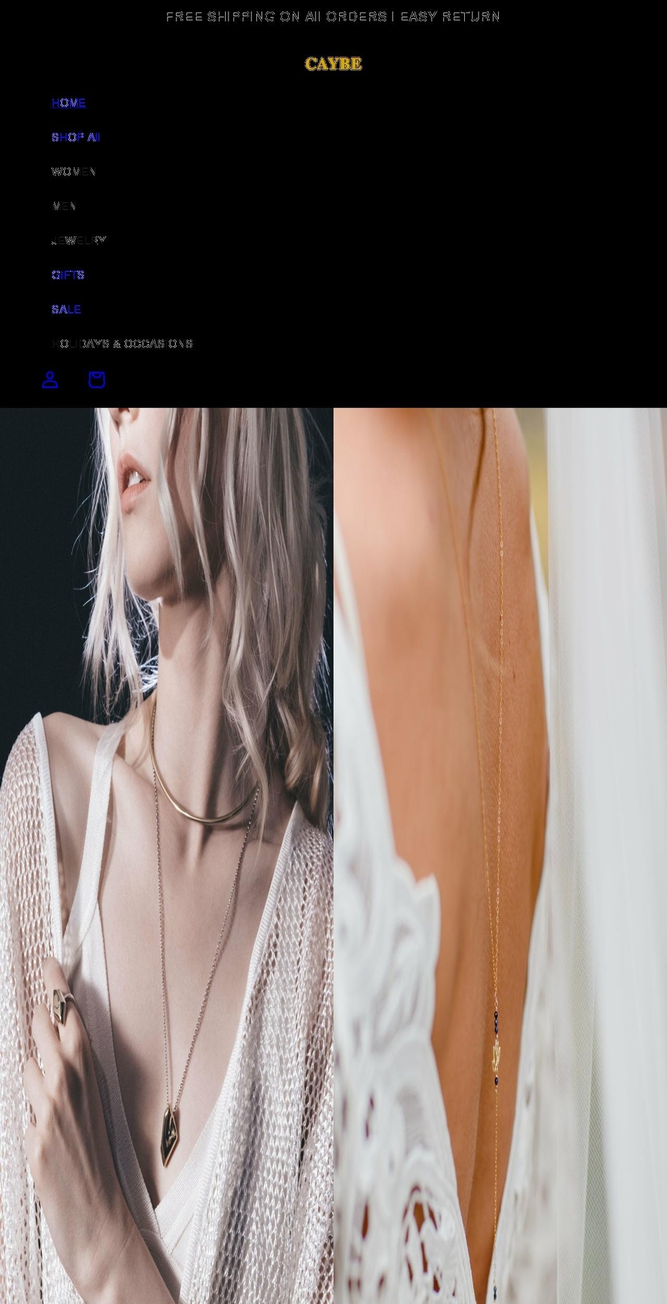 caybes.com shopify website screenshot