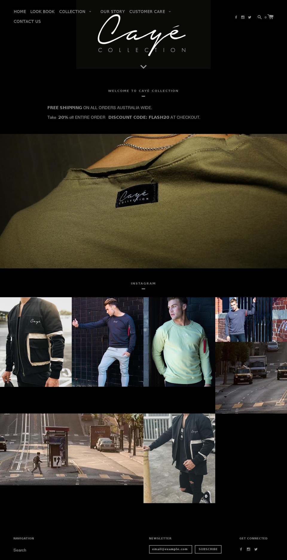 cayecollection.com shopify website screenshot