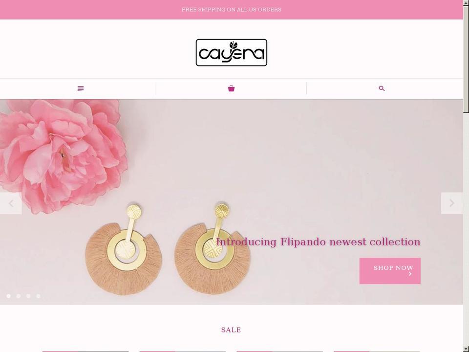 cayenaonline.com — Shopify storefront screenshot