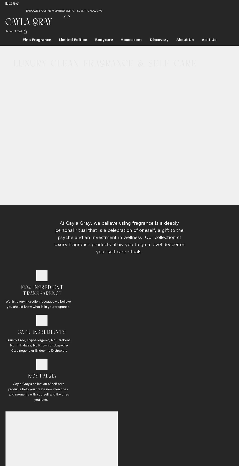 caylagray.com shopify website screenshot