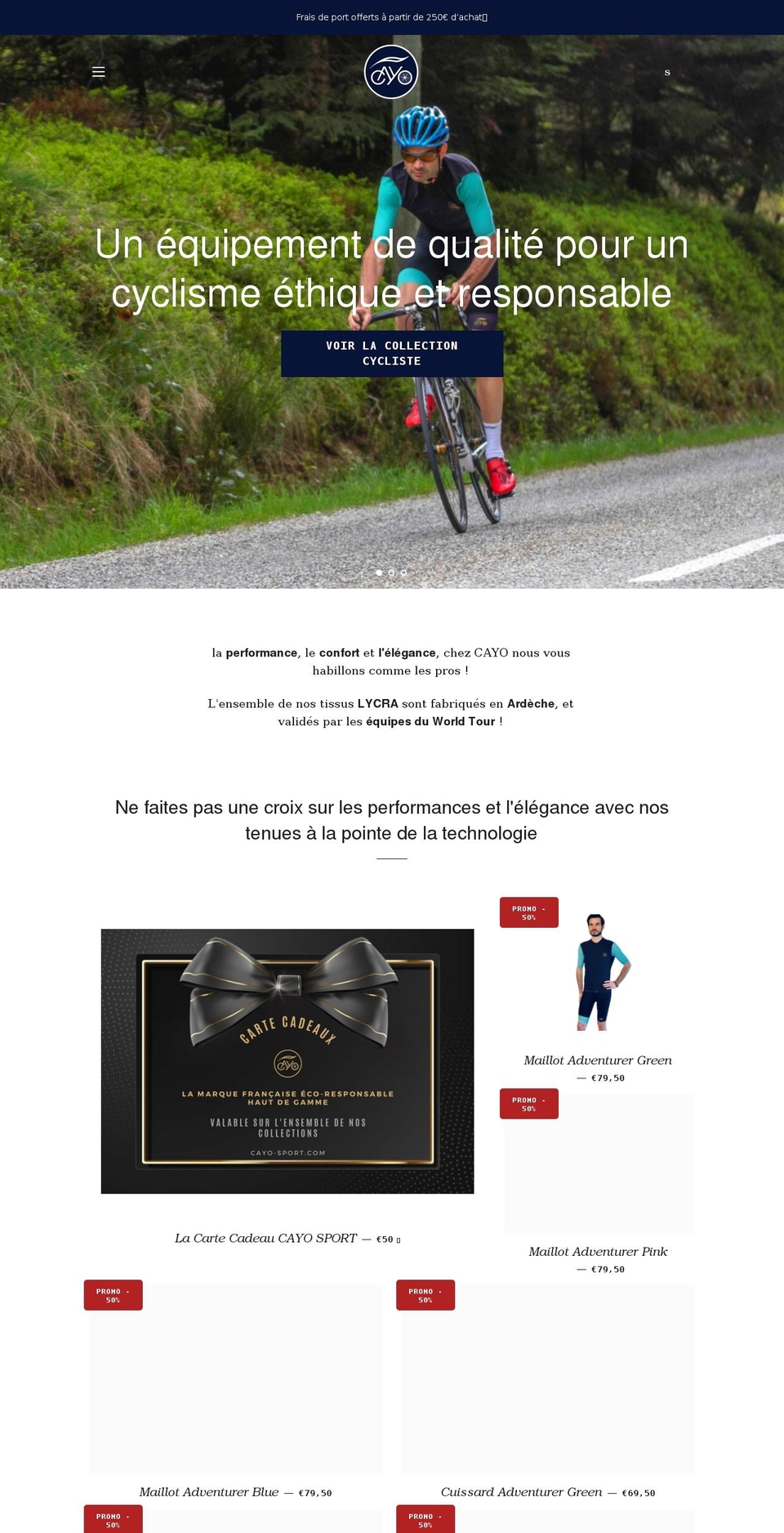 cayo-sport.com shopify website screenshot