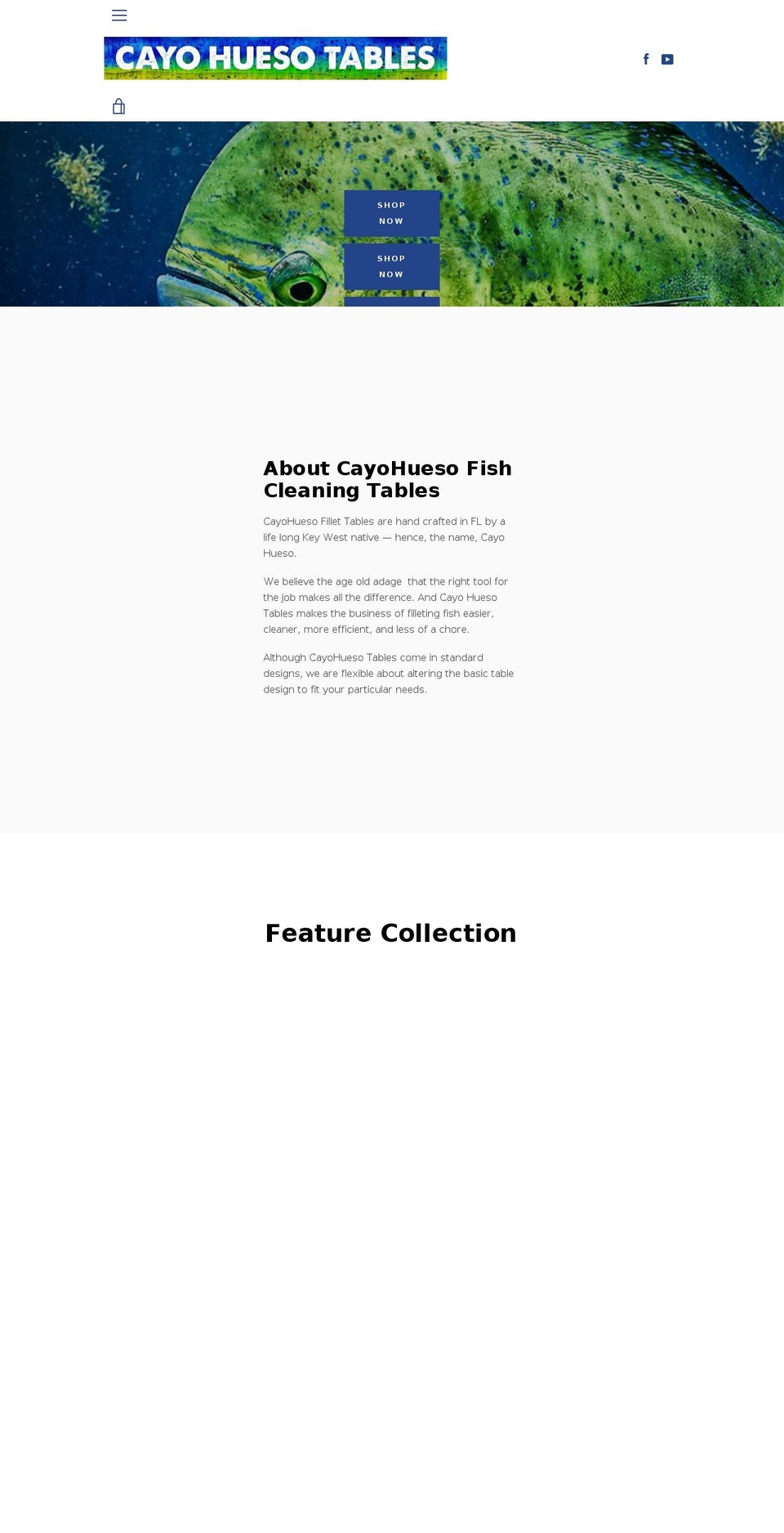 cayohuesotables.com — Shopify storefront screenshot