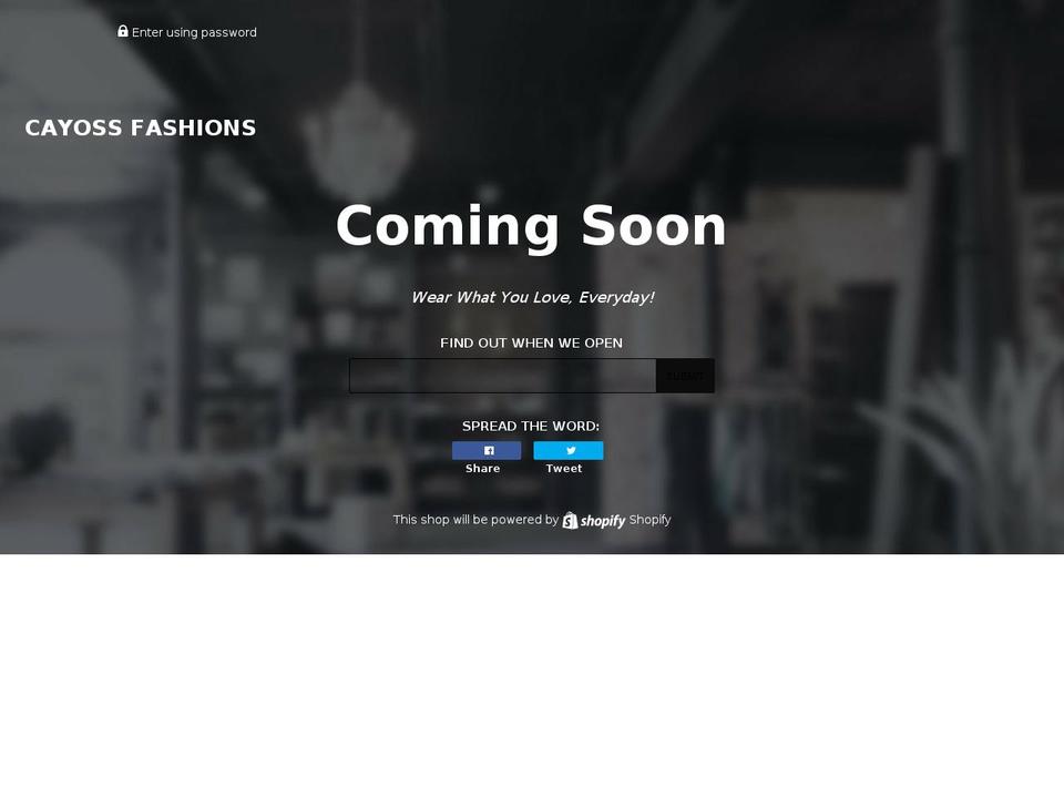 cayossfashions.com — Shopify storefront screenshot