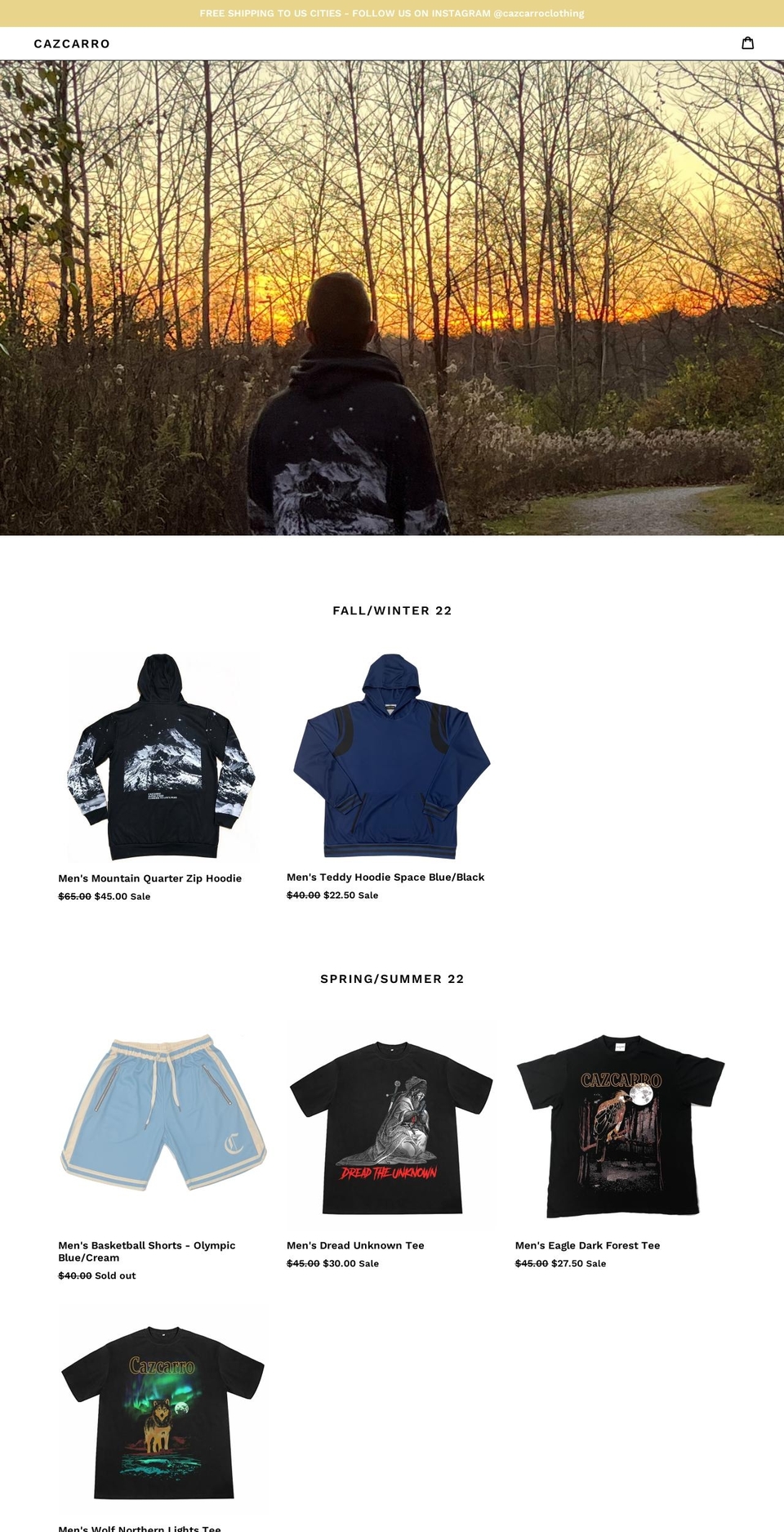 cazcarro.com — Shopify storefront screenshot