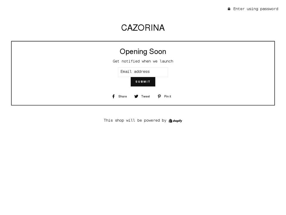 cazorina.com shopify website screenshot