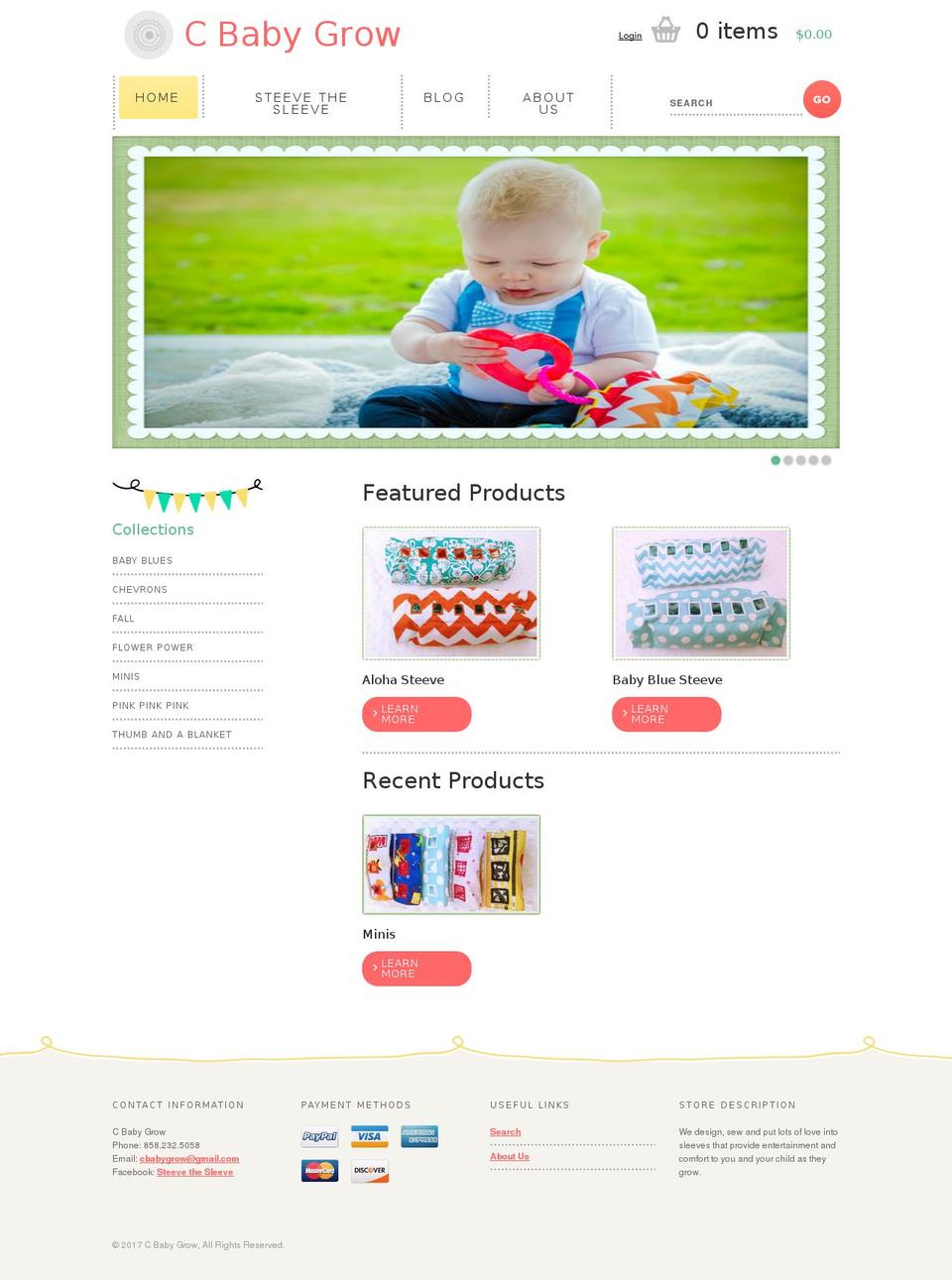 Philadelphia Shopify theme site example cbabygrow.com