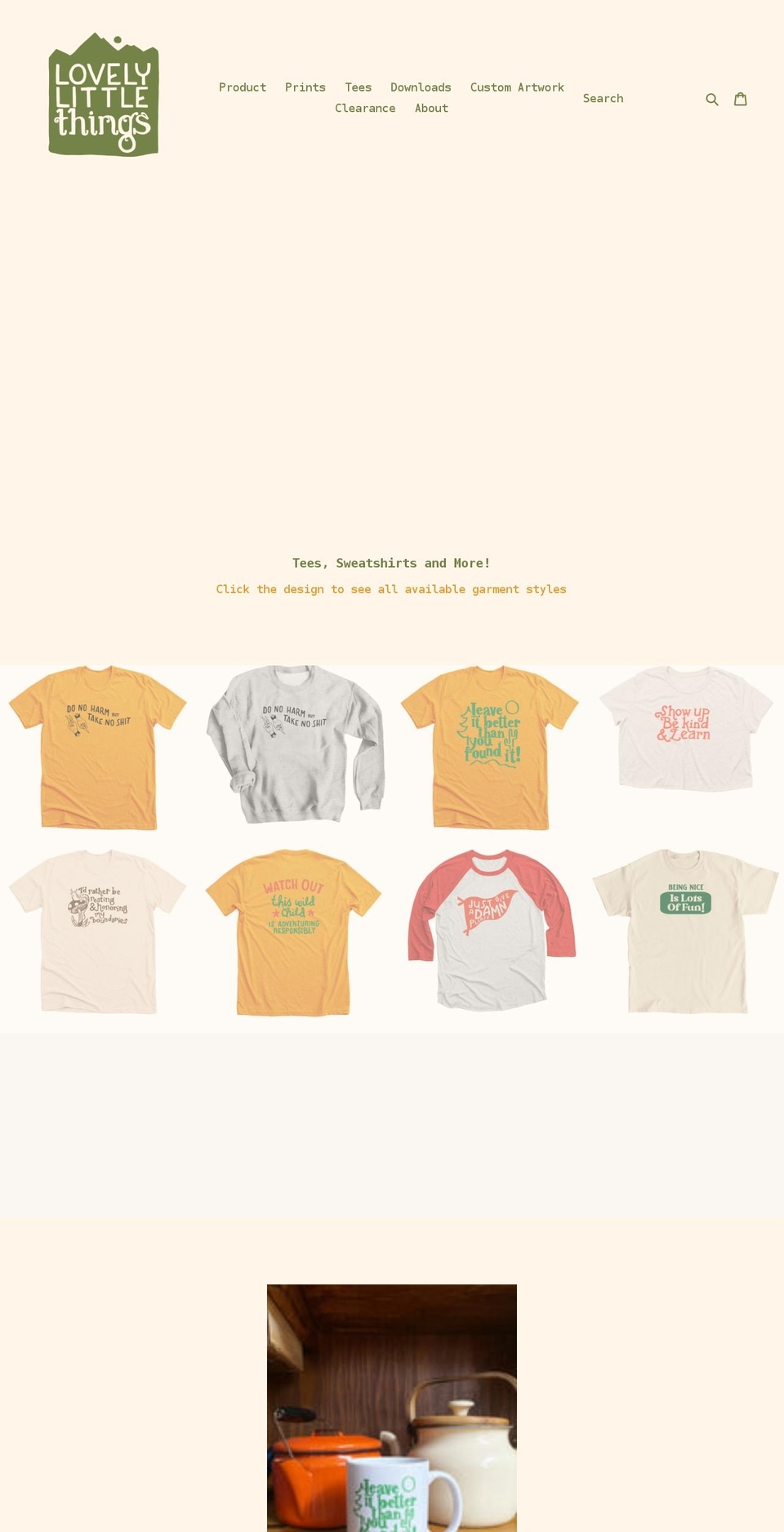 cbaillustration-lovelylittlethings.com shopify website screenshot