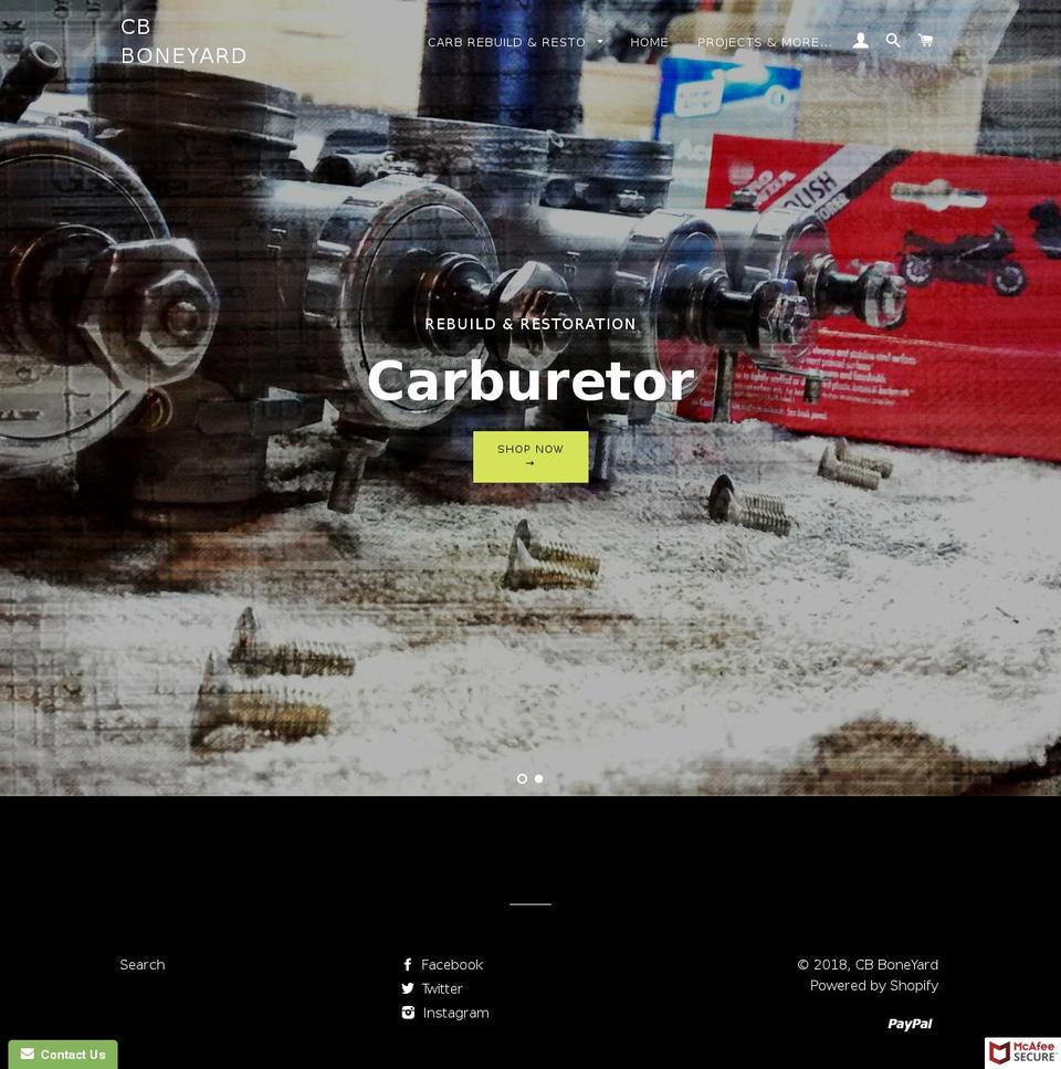 cbboneyard.com — Shopify storefront screenshot
