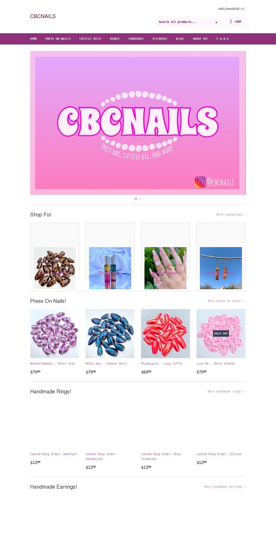 cbcnails.com shopify website screenshot