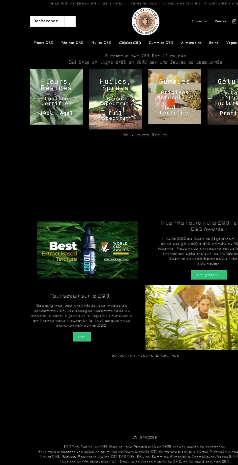 cbd-certified.com shopify website screenshot
