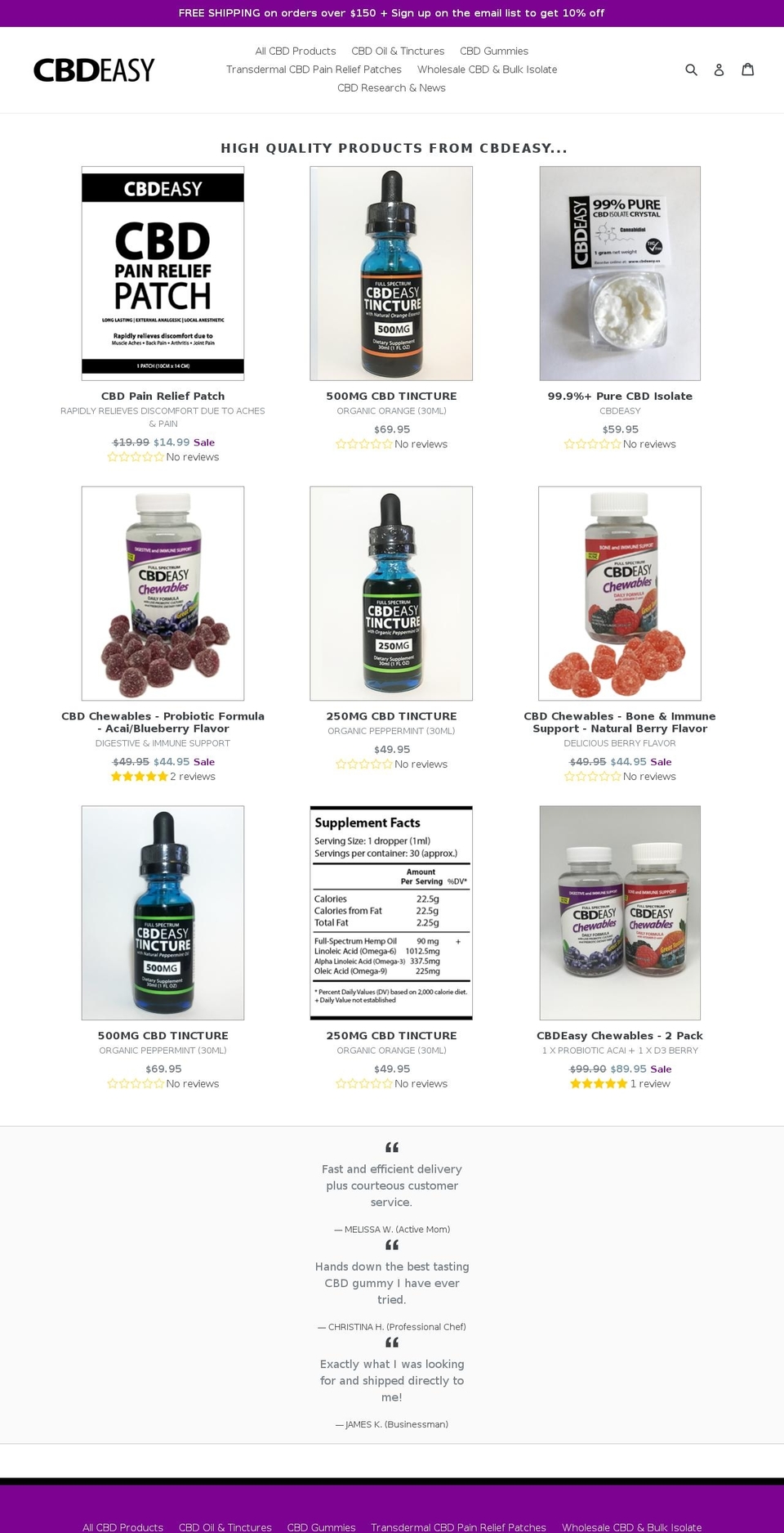 cbd-easy.com — Shopify storefront screenshot