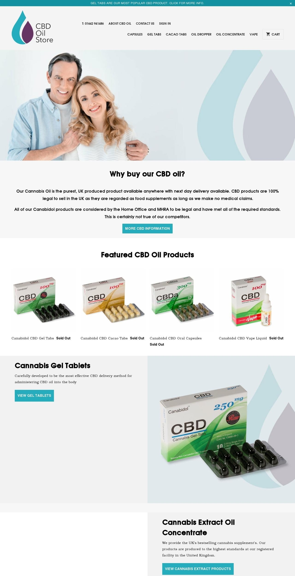 cbd-oil-store.co.uk shopify website screenshot