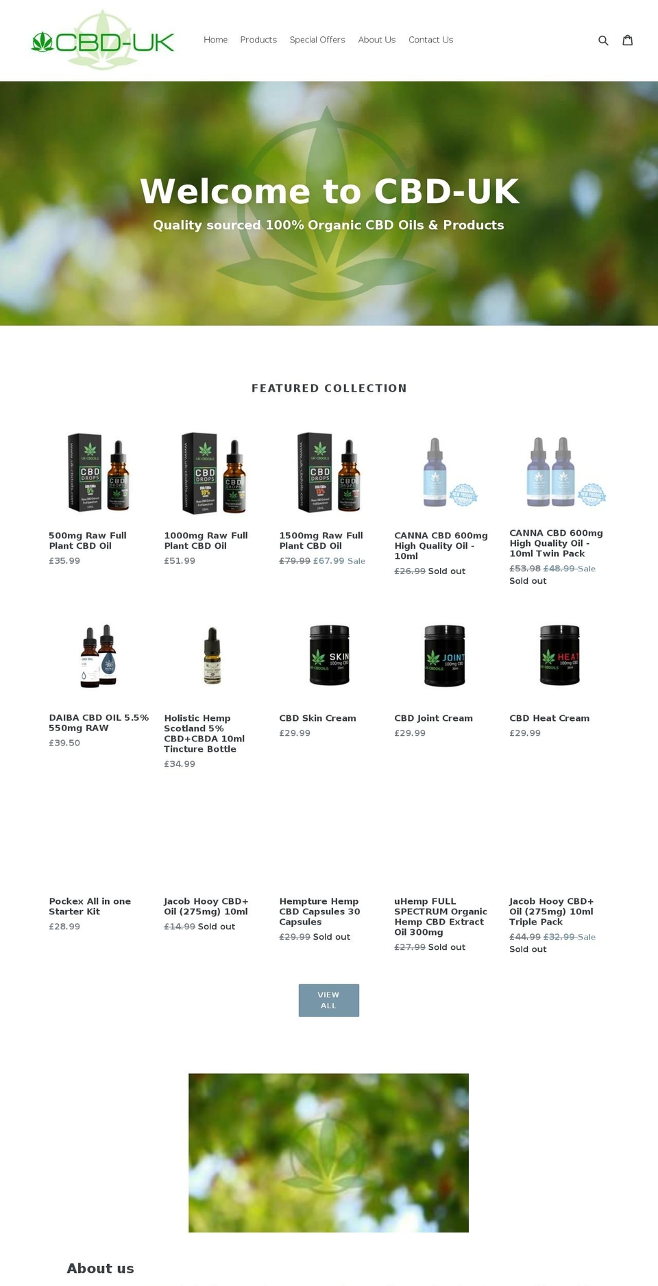 cbd-uk.com — Shopify storefront screenshot