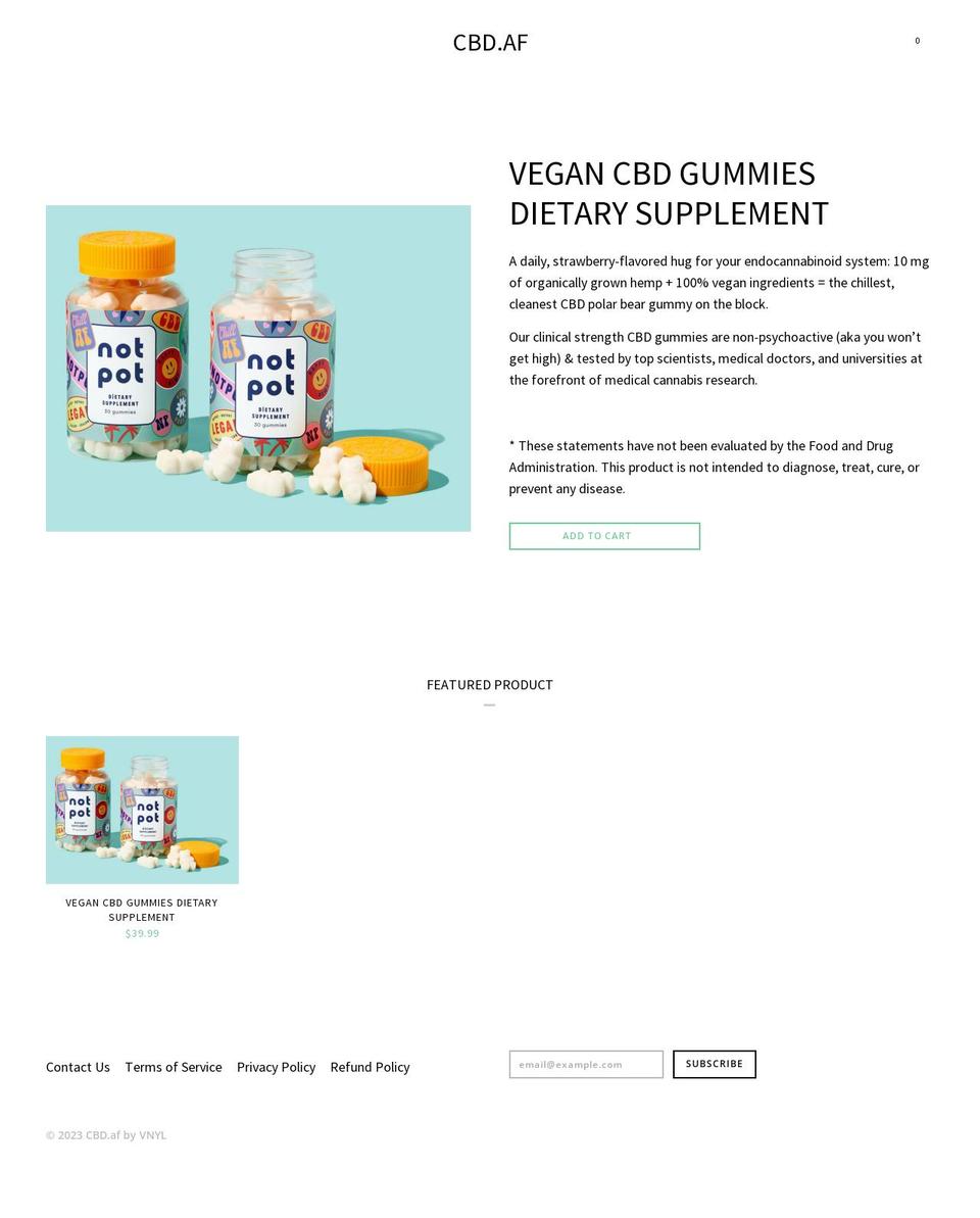 cbd.af shopify website screenshot