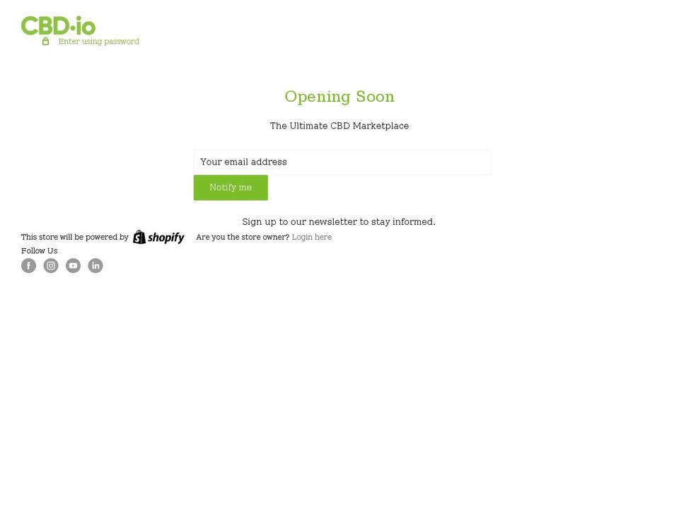 cbd.io shopify website screenshot