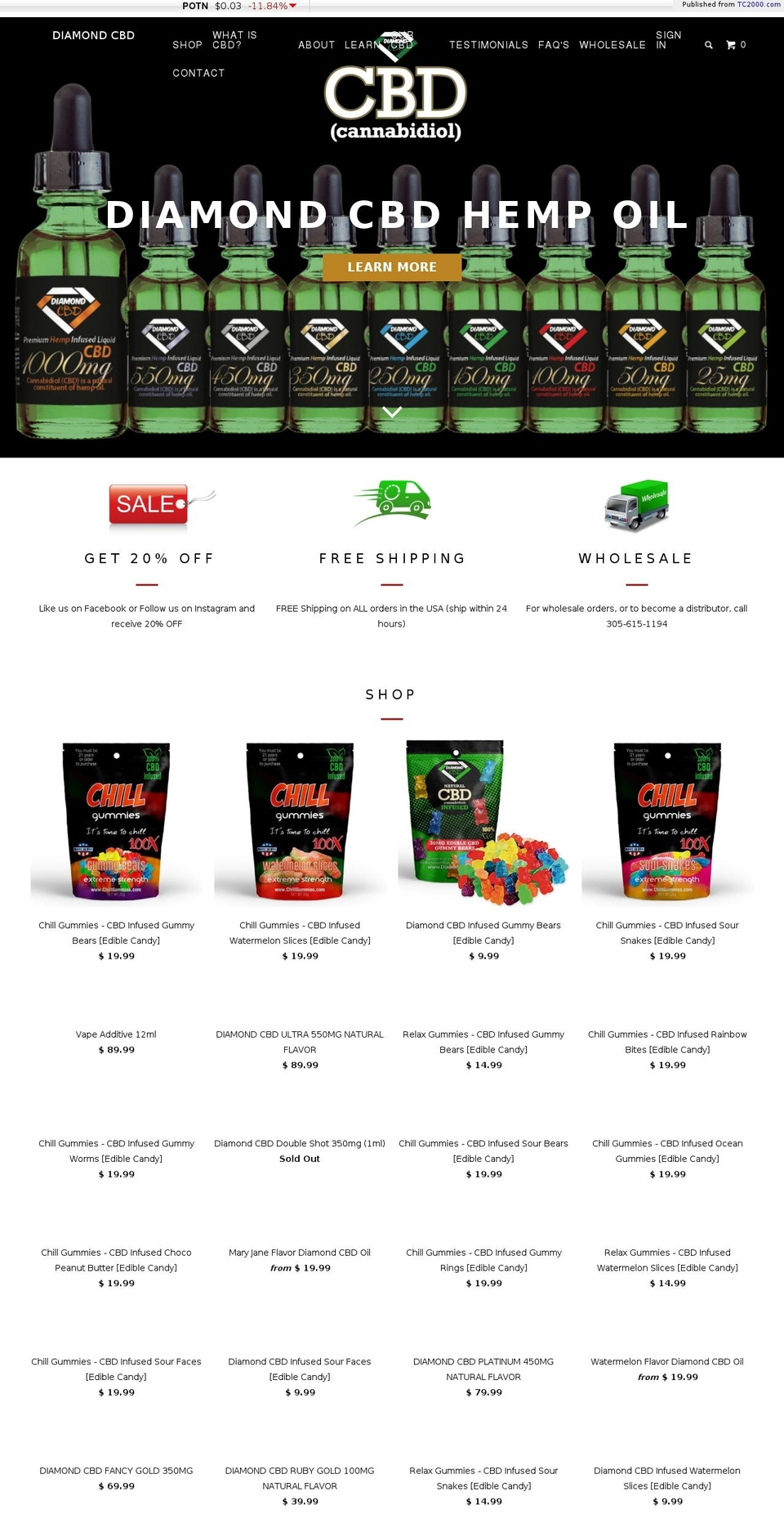 cbd365.com shopify website screenshot