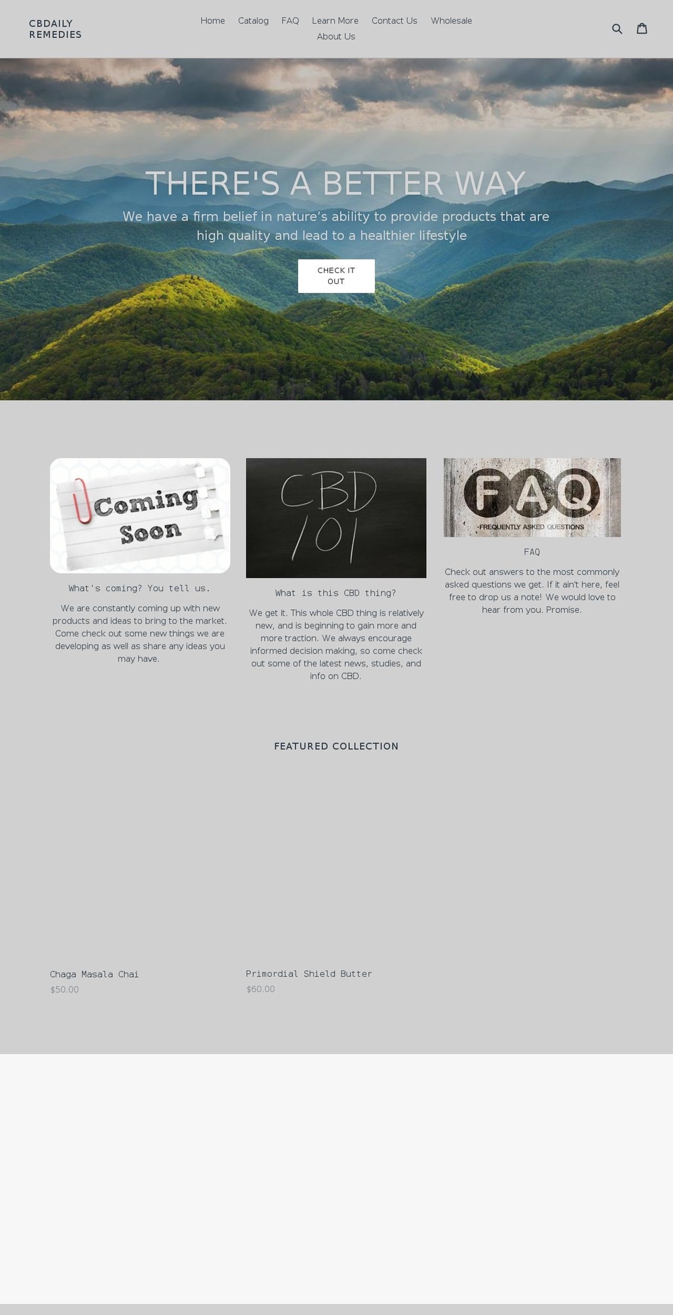 cbdailyremedies.com — Shopify storefront screenshot