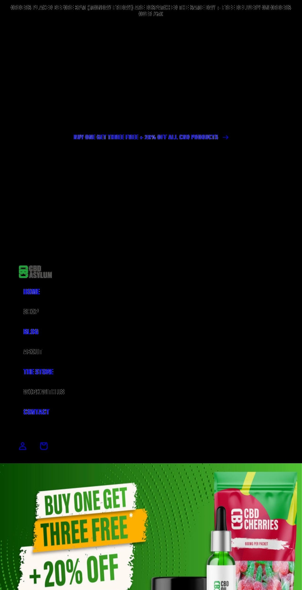 cbdasylum.com — Shopify storefront screenshot