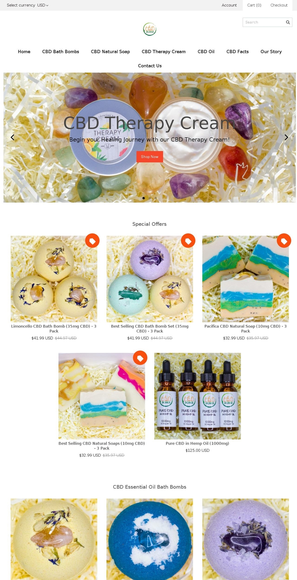 cbdbomb.com — Shopify storefront screenshot