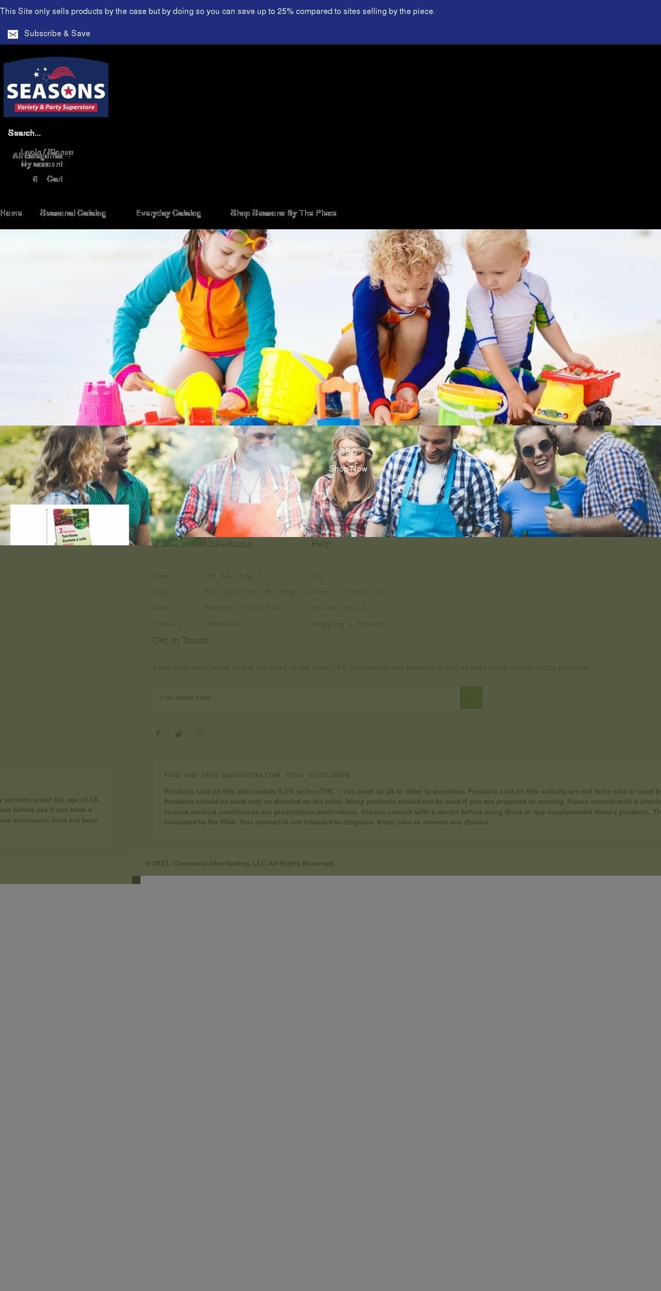 cbdclearmind.com shopify website screenshot