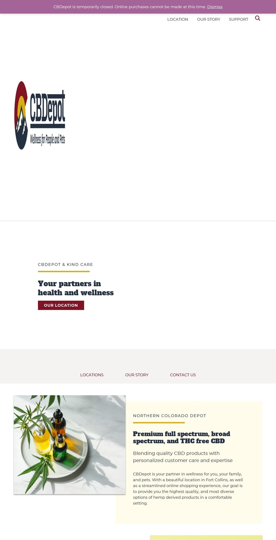 cbdepotco.com — Shopify storefront screenshot