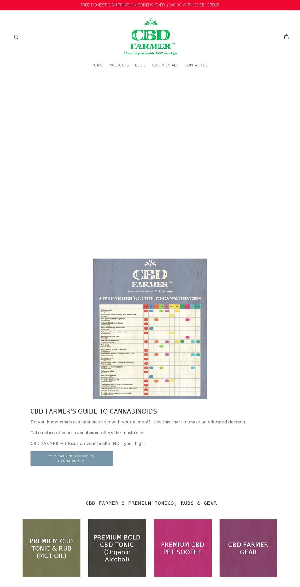 cbdfarmer.org shopify website screenshot