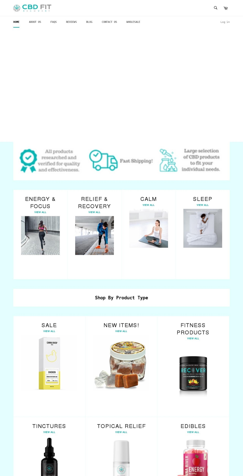 cbdfitrecovery.com shopify website screenshot