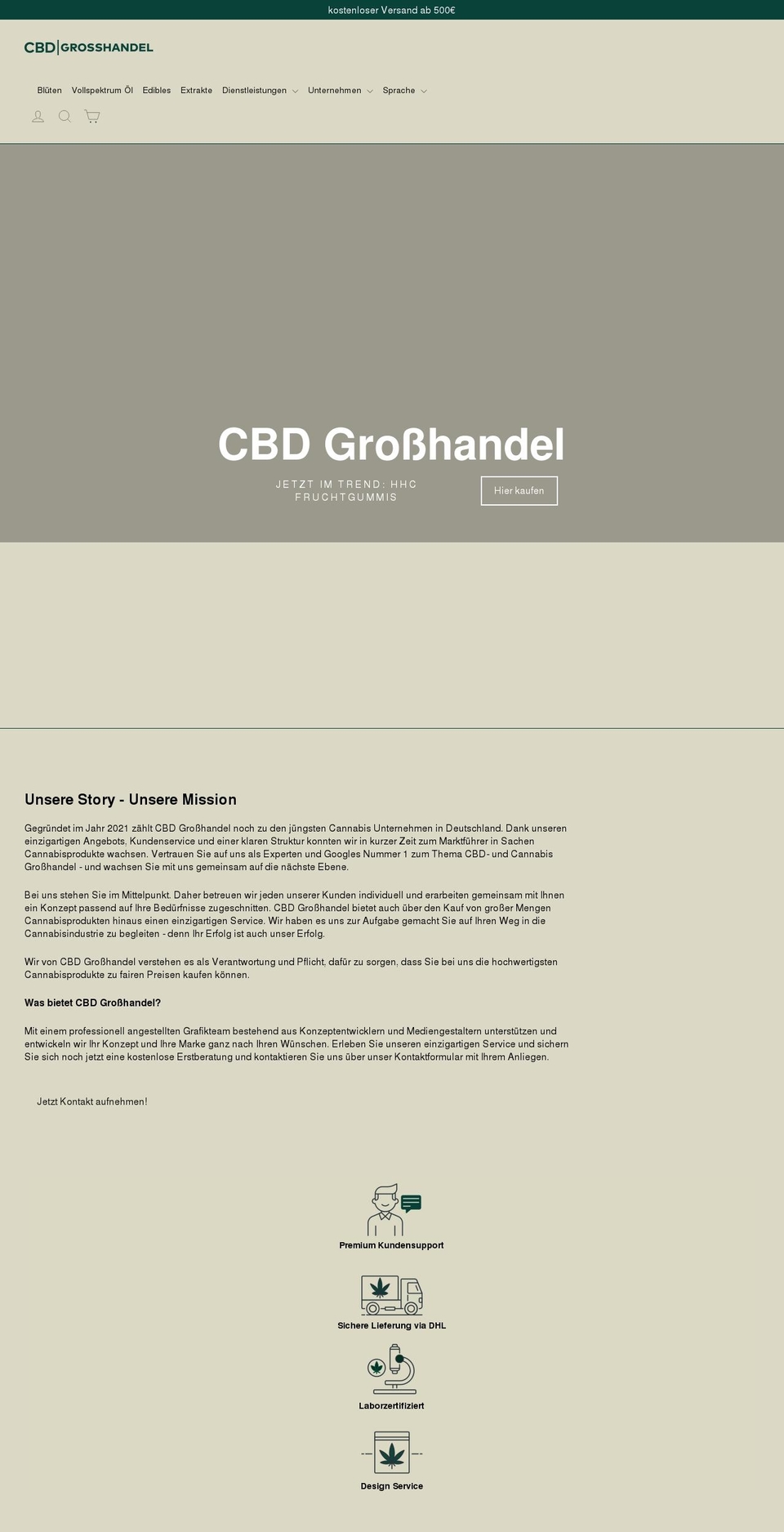 cbdgrosshandel.de shopify website screenshot