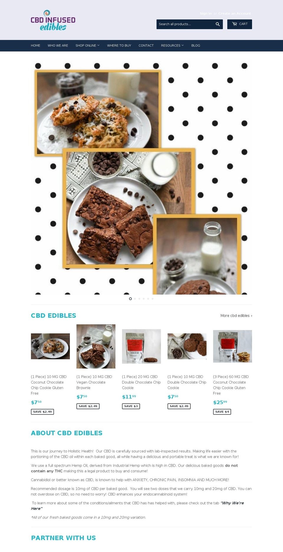 cbdinfusededibles.net shopify website screenshot
