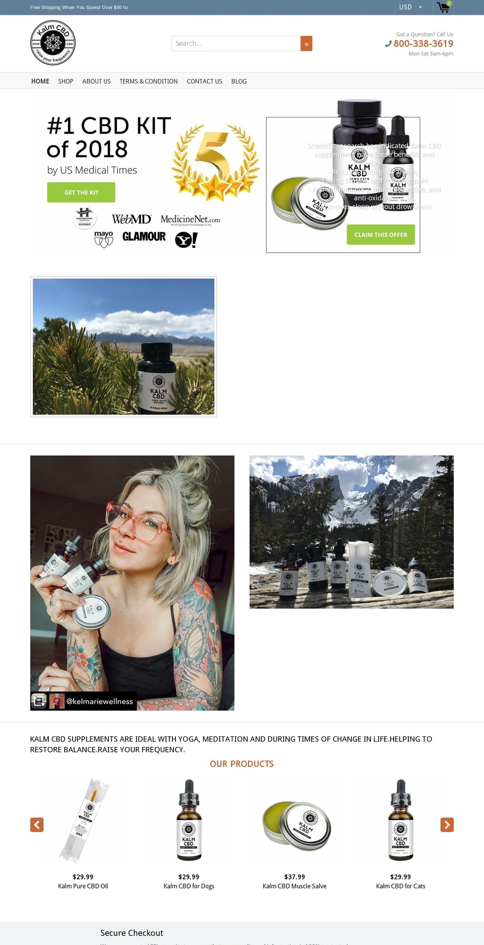 cbdkalm.com — Shopify storefront screenshot