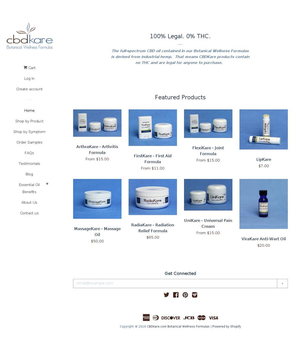 cbdkare.com shopify website screenshot