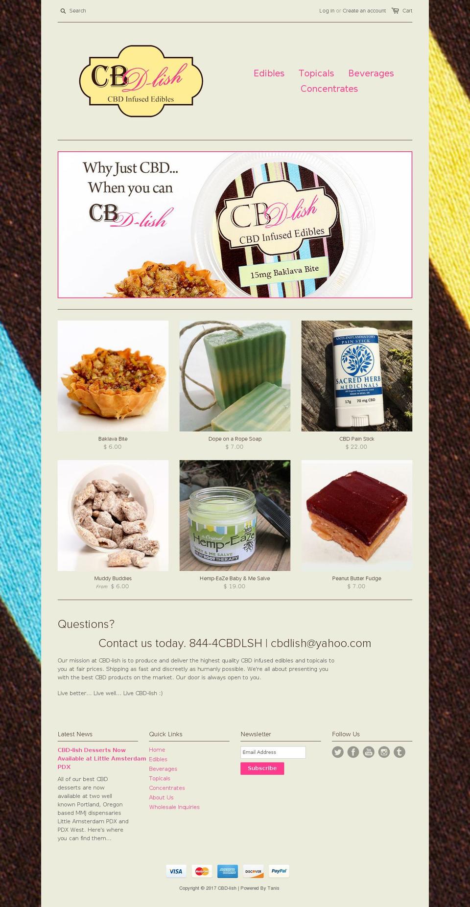 cbdlish.com shopify website screenshot