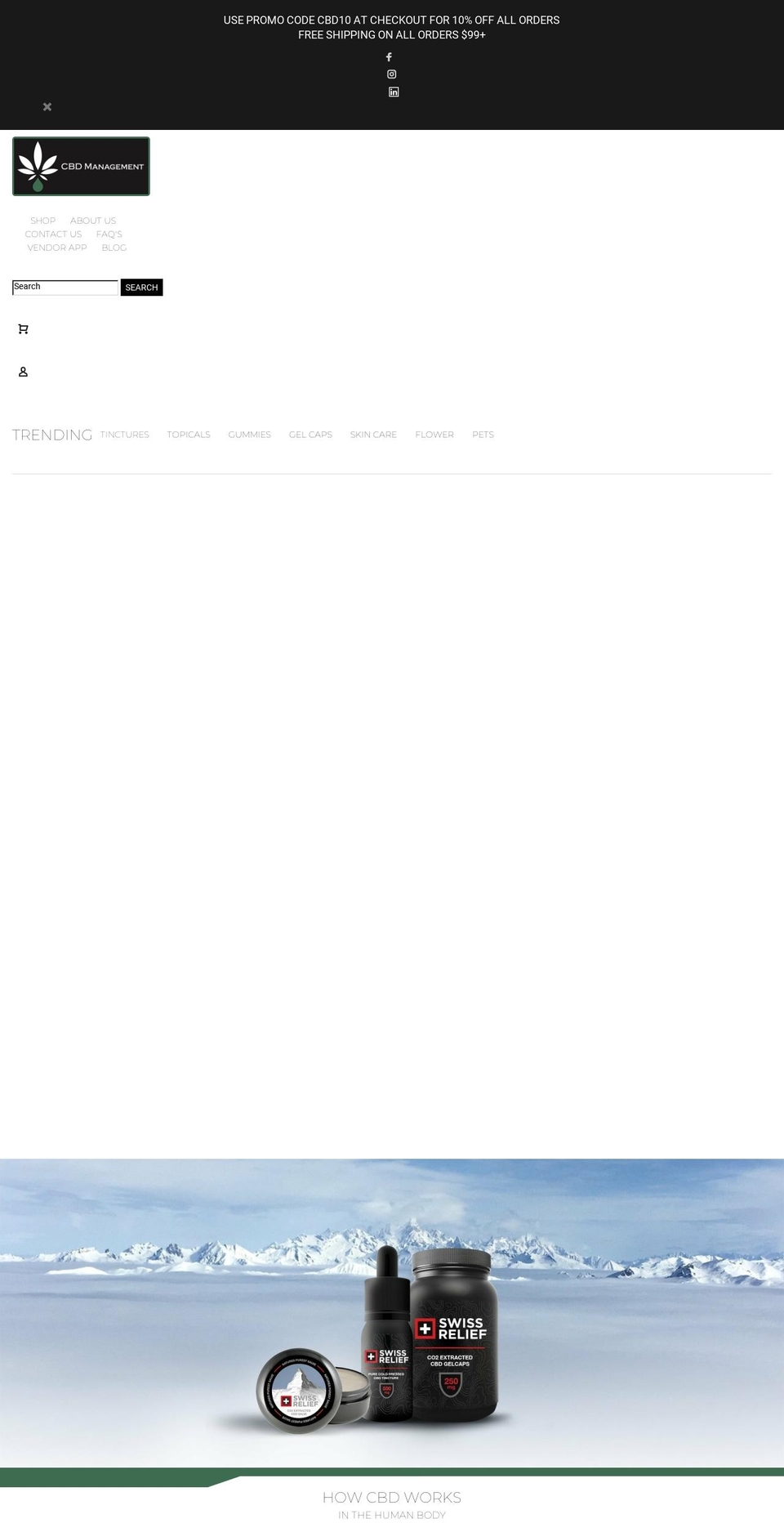 cbdmngt.com shopify website screenshot