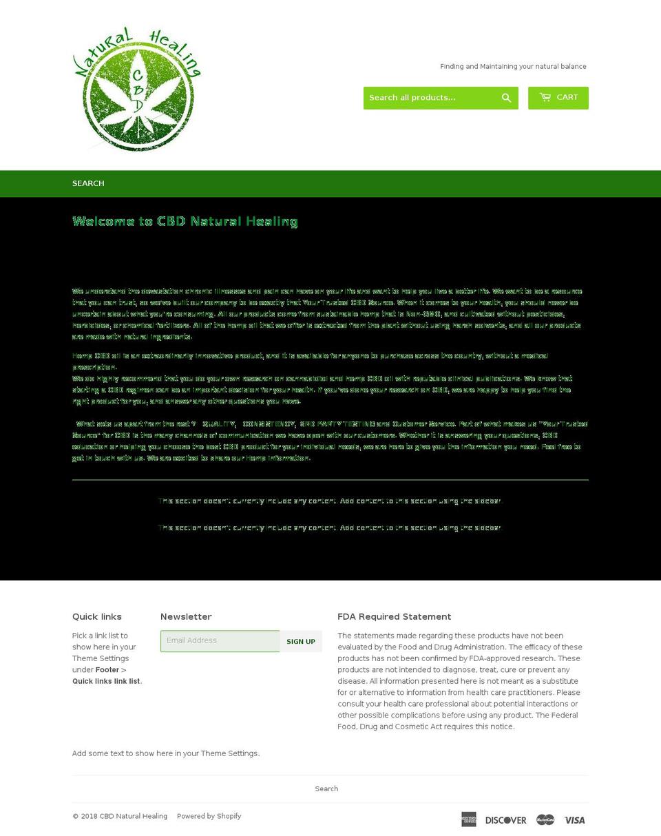 cbdnaturalhealing.net shopify website screenshot