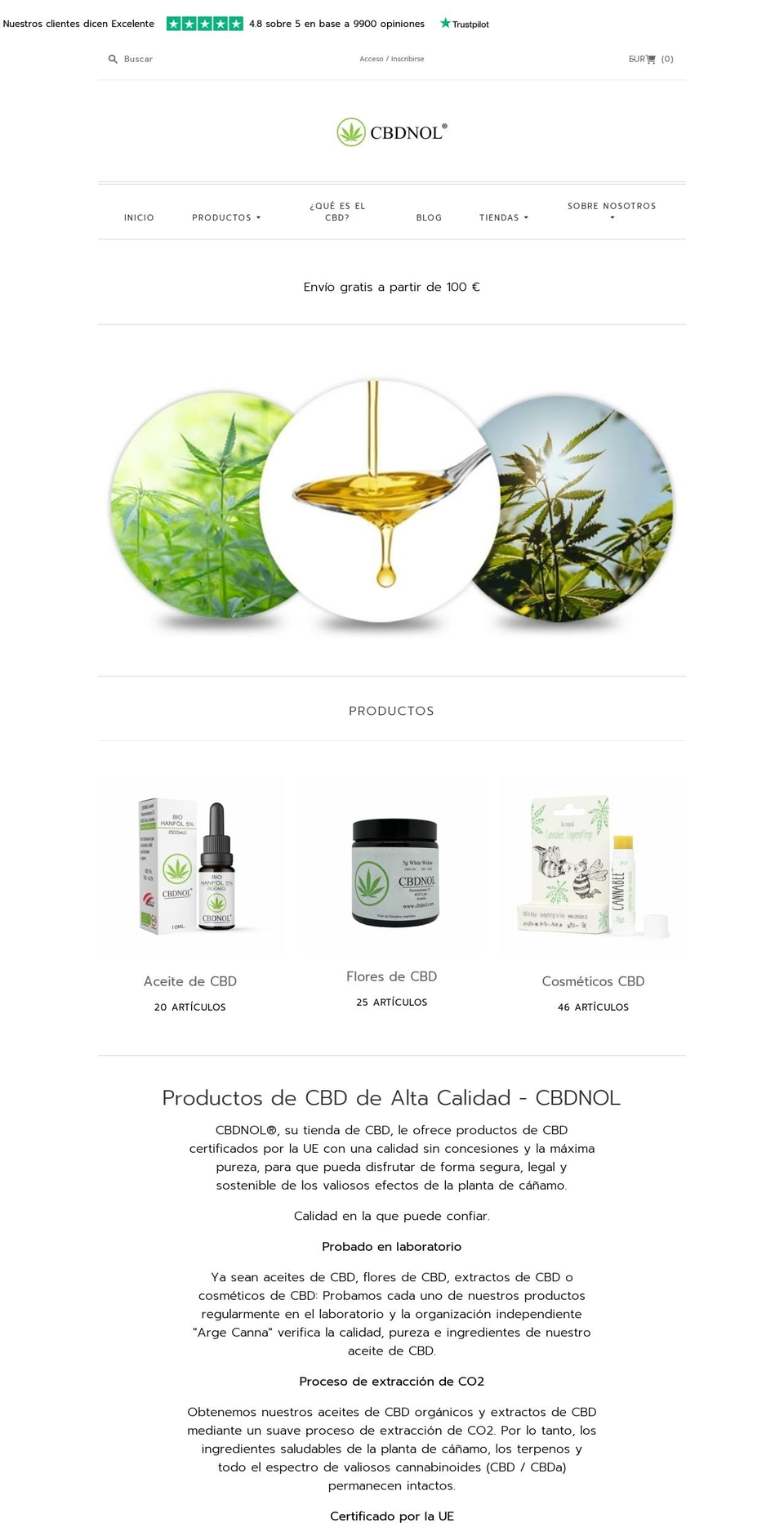 cbdnol.es shopify website screenshot