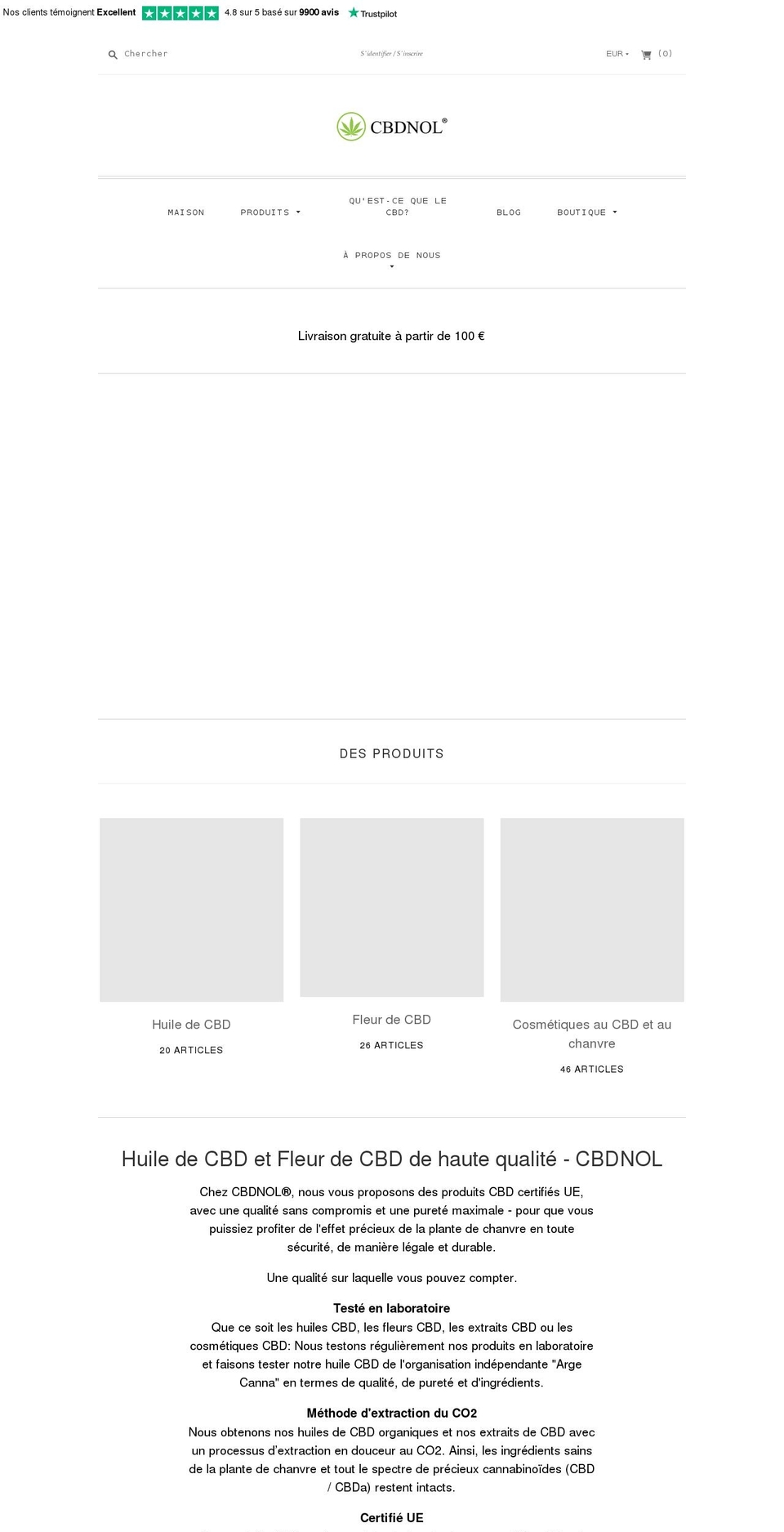 cbdnol.fr shopify website screenshot