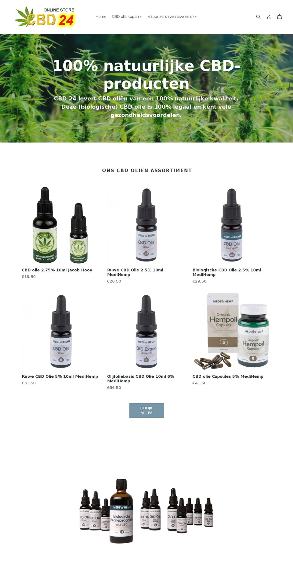 cbdoil24.nl shopify website screenshot