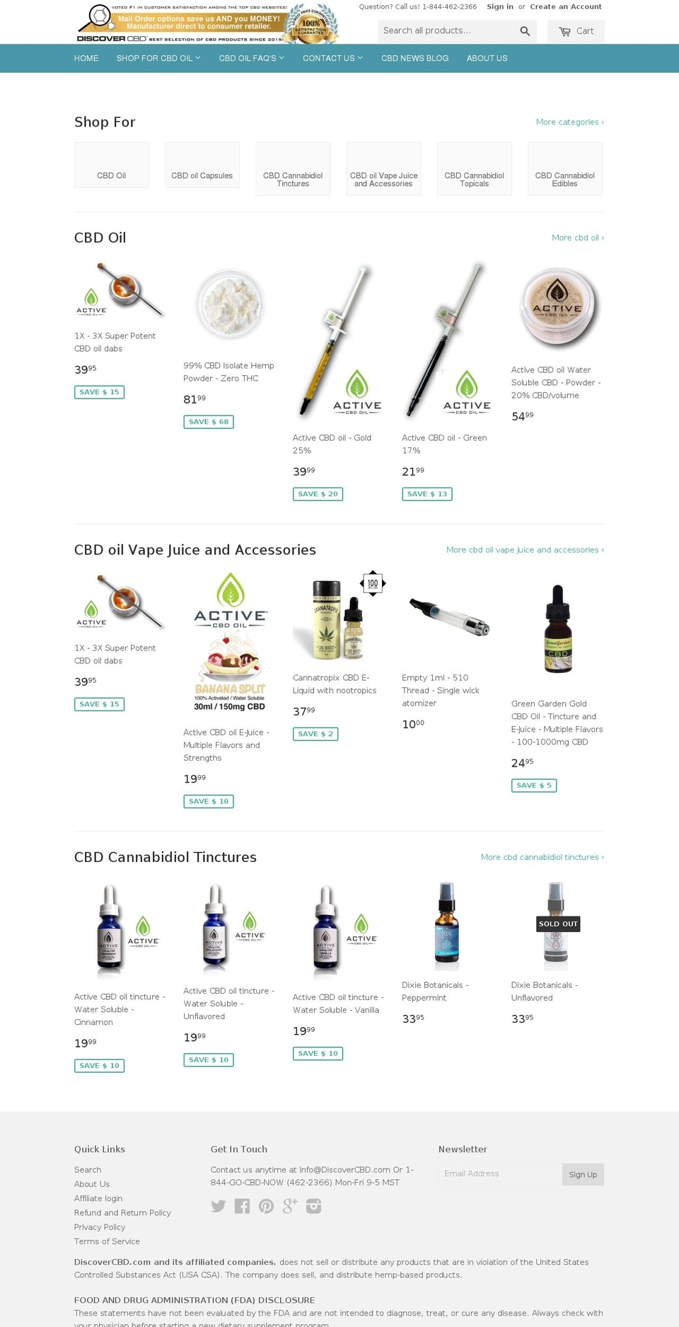 cbdoilgreen.com shopify website screenshot
