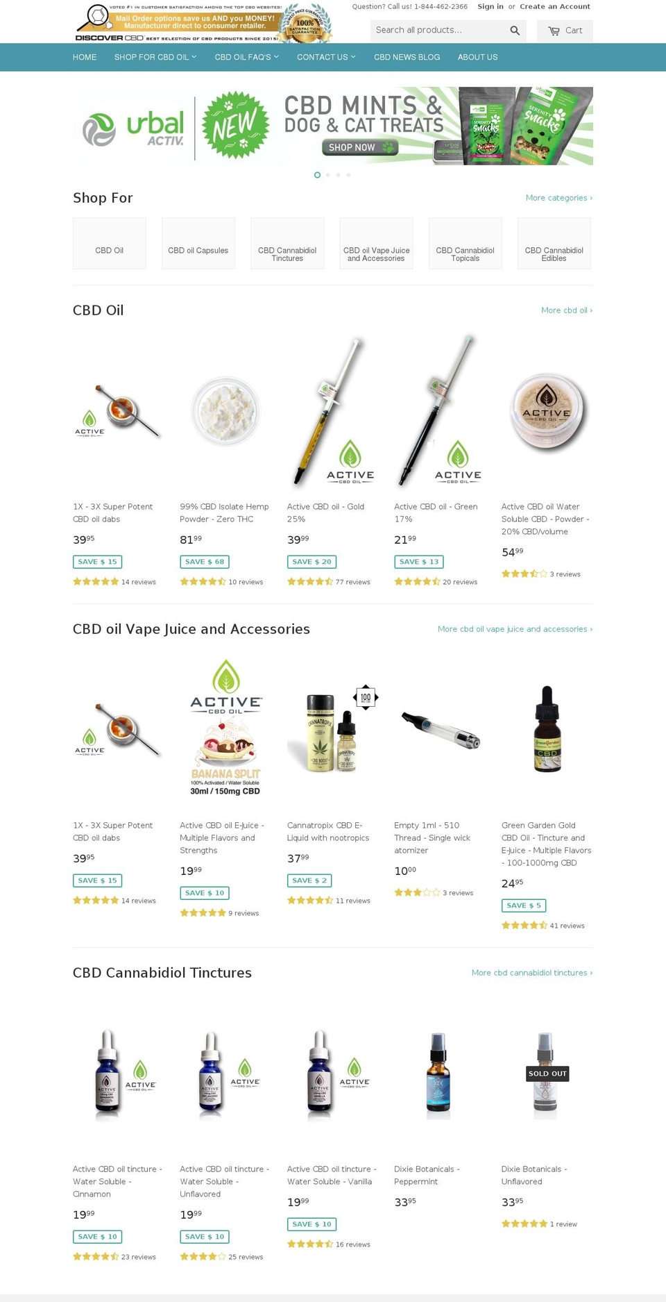 cbdoiloralspray.com shopify website screenshot