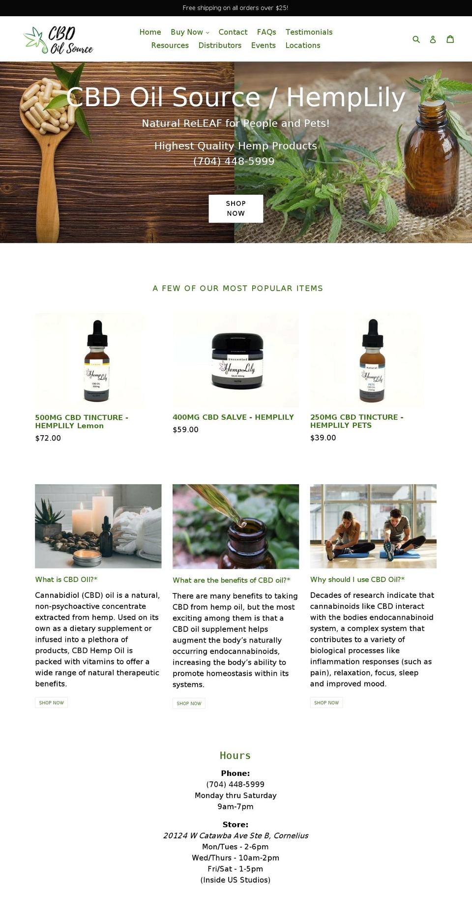 cbdoilsource.com — Shopify storefront screenshot