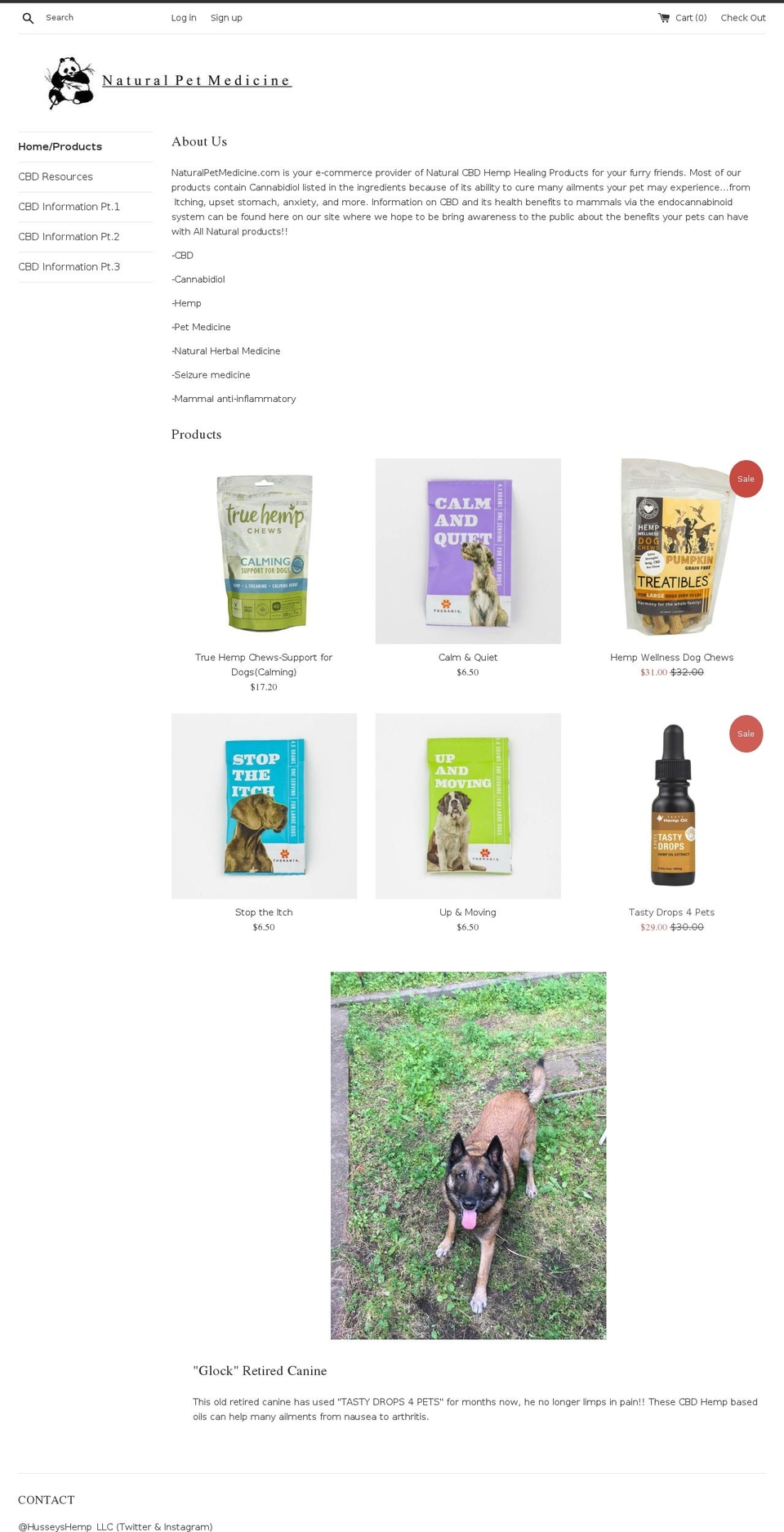 cbdpetmedicine.com — Shopify storefront screenshot