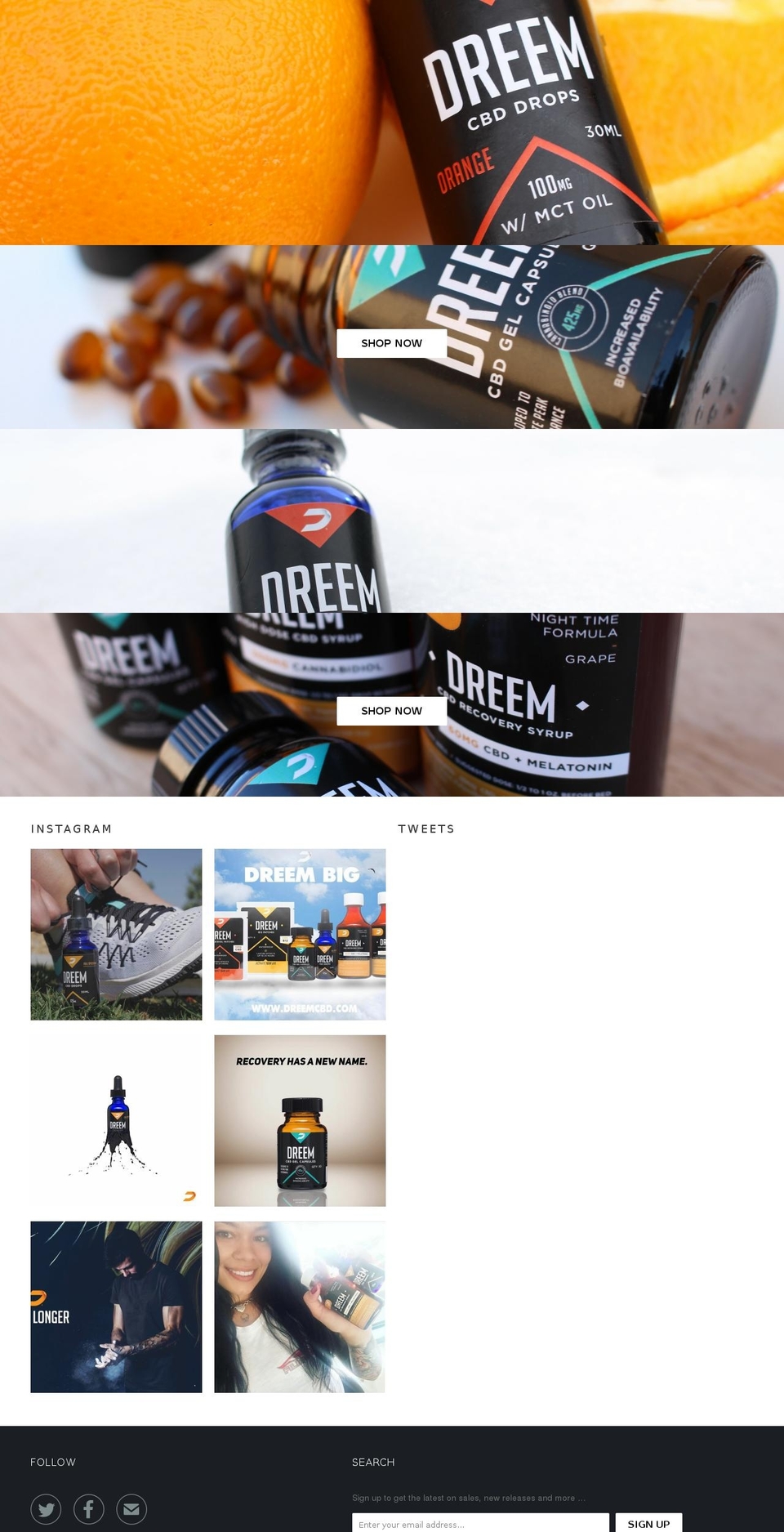 cbdreamsyrup.com shopify website screenshot