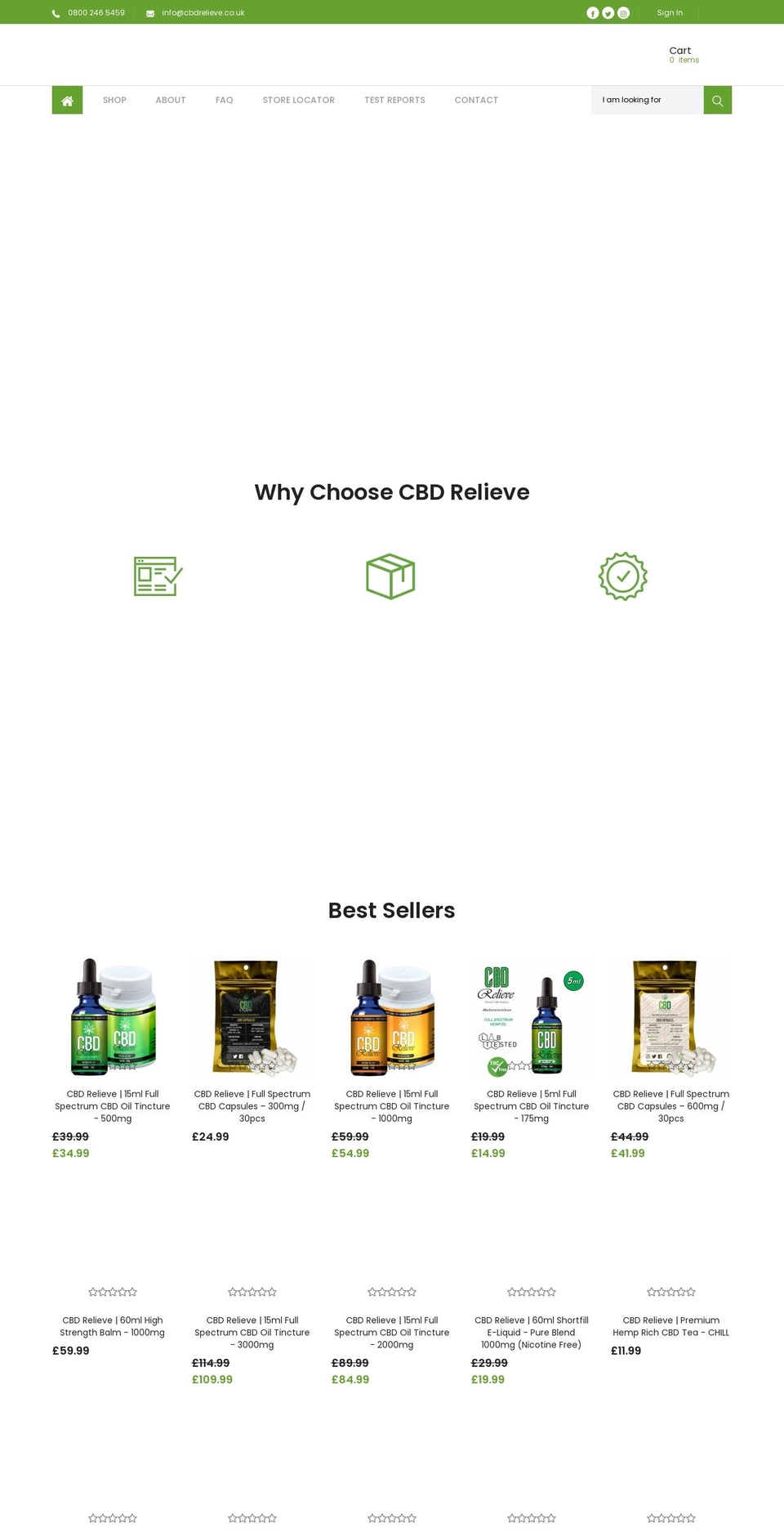 cbdrelieve.co.uk shopify website screenshot