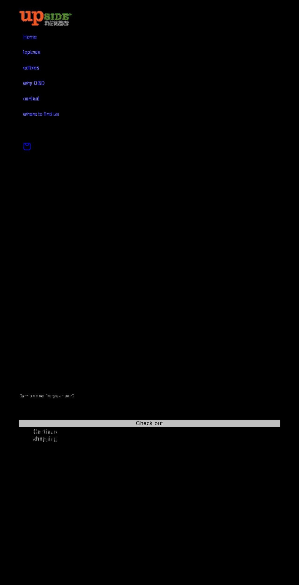 cbdupside.com shopify website screenshot